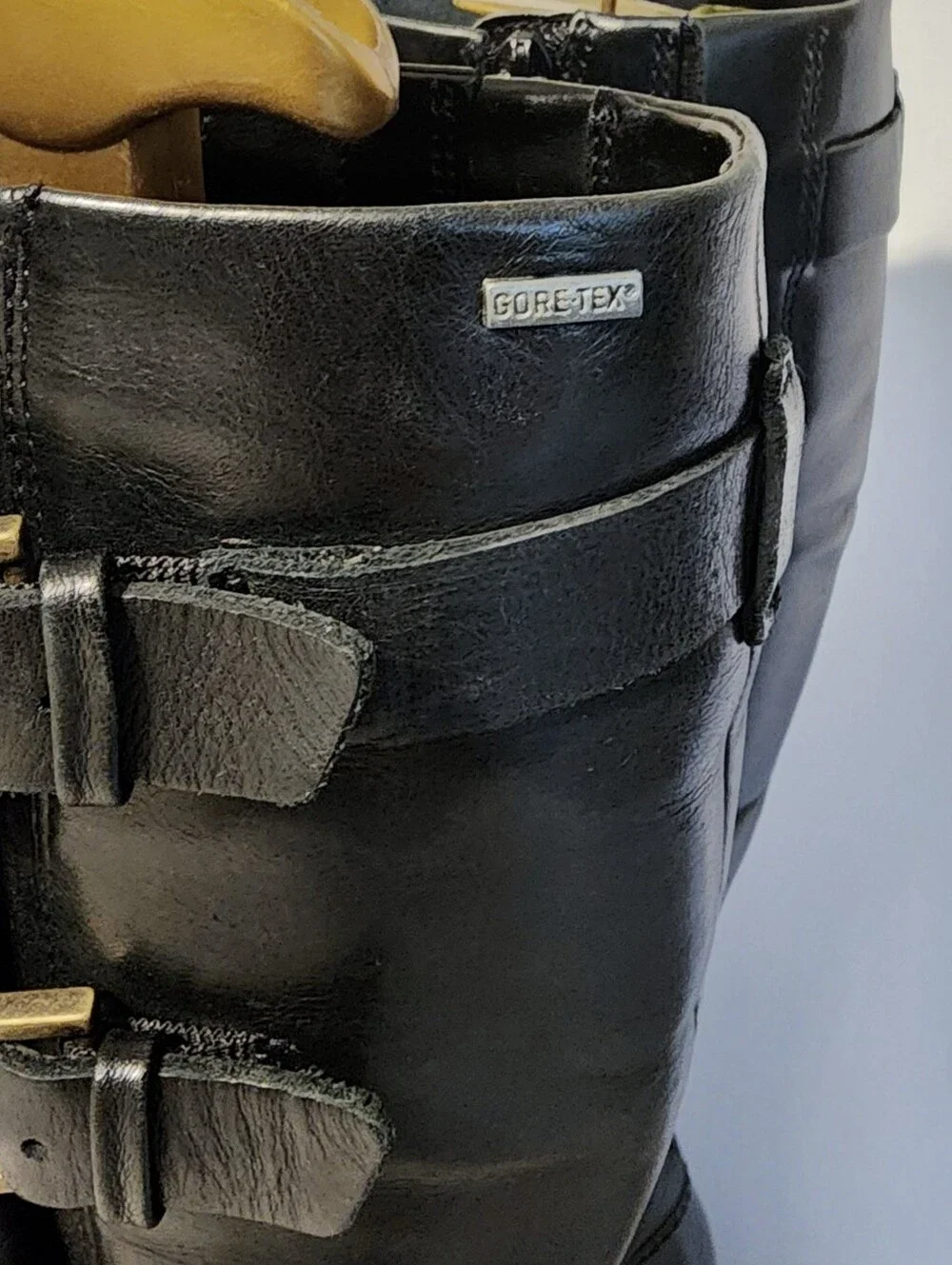 Ecco Goretex $300 Tall Boots Women 38 Black Leather Knee Boots 8 Saunter